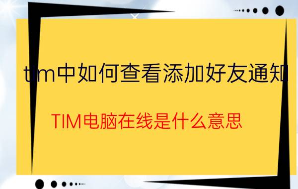 tim中如何查看添加好友通知 TIM电脑在线是什么意思？